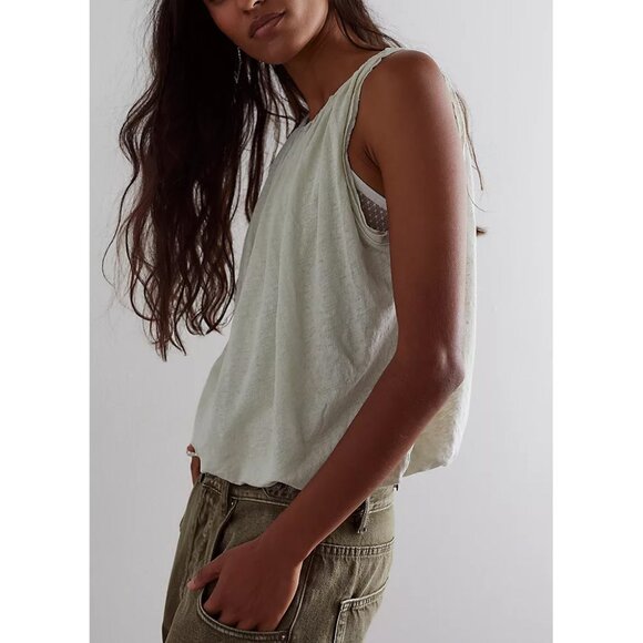 FREE PEOPLE We The Free Unconditional Tank / Pale Aqua Sz S - Picture 4 of 12